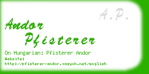 andor pfisterer business card